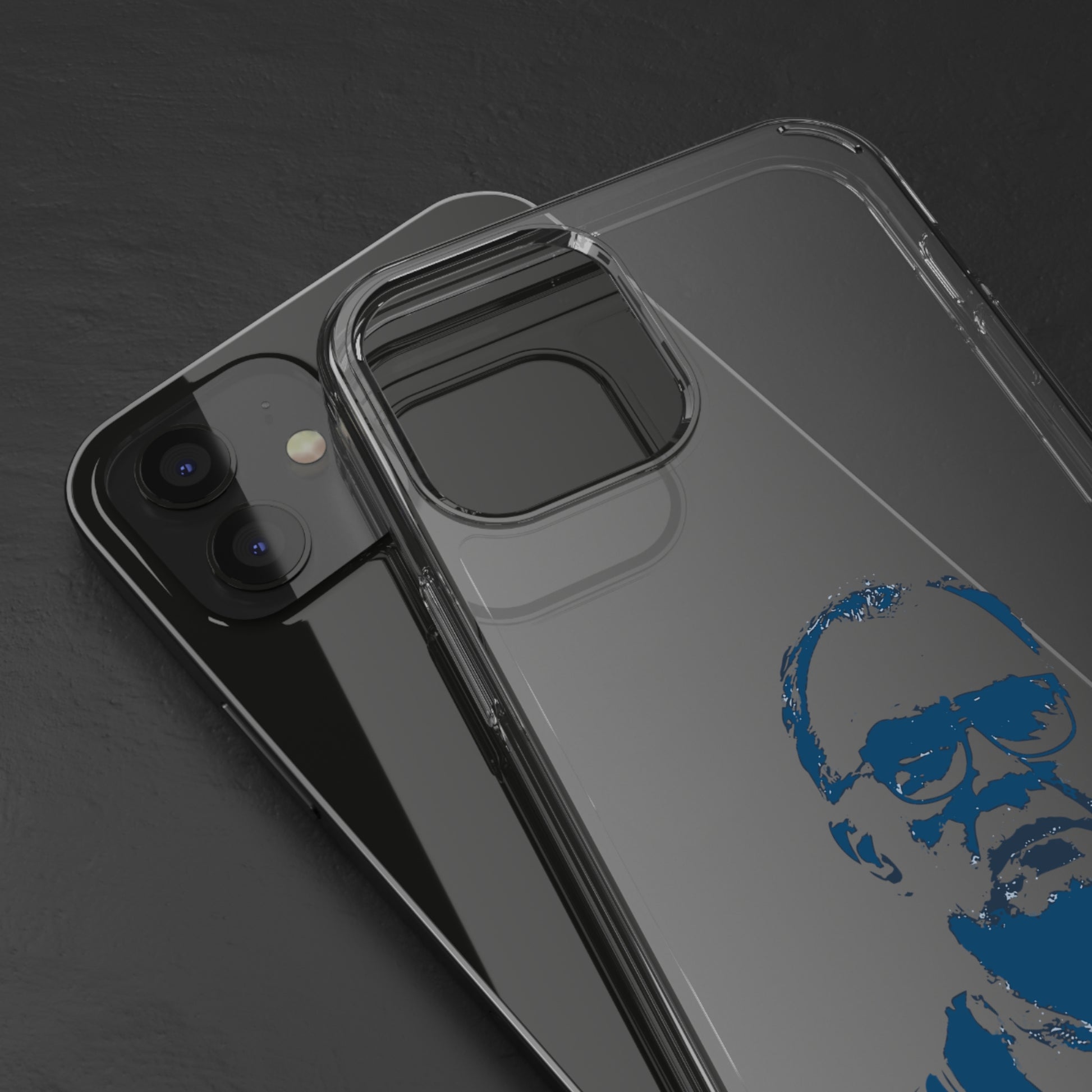 Clear phone case with bielsa printed