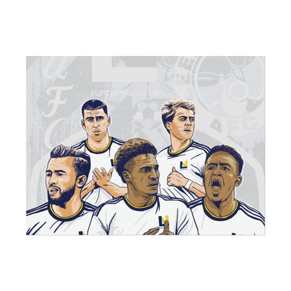 Leeds United Players Cartoon Poster