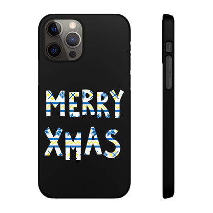 Leeds United "Merry Xmas" Blue &  Yellow Emblem Snap Case:  Christmas Edition