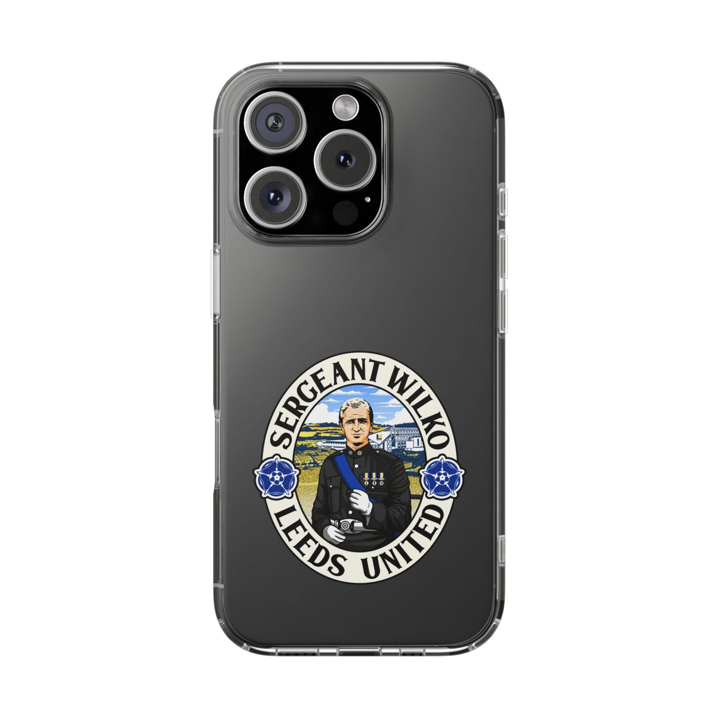 Leeds United “SERGEANT WILKO”  Clear Impact-Resistant Case