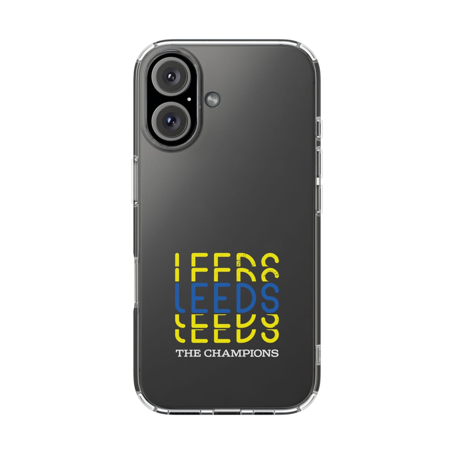 LUFC “LEEDS The Champions” Clear  Impact-Resistant Case