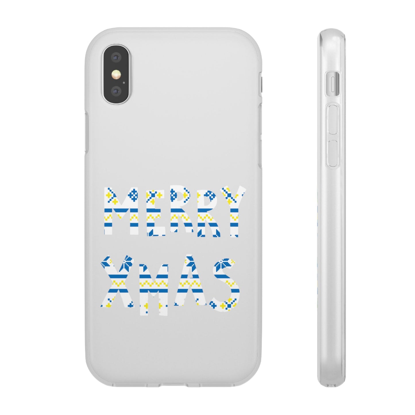 LUFC 'MERRY XMAS' Retro Football  Flexi Case: Christmas Edition