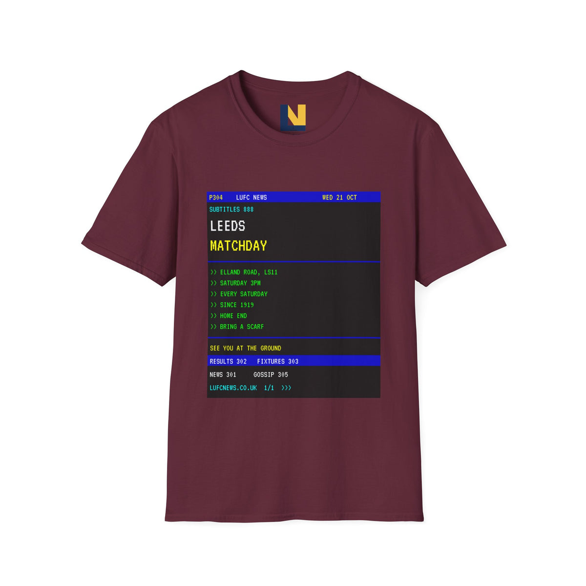Leeds Matchday Teletext T-Shirt