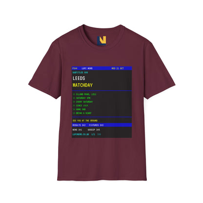 Leeds Matchday Teletext T-Shirt