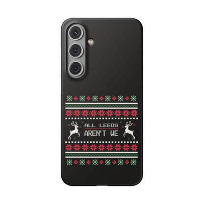 LUFC "All Leeds Aren't We" Red &  Green Emblem Snap Case: Christmas  Edition