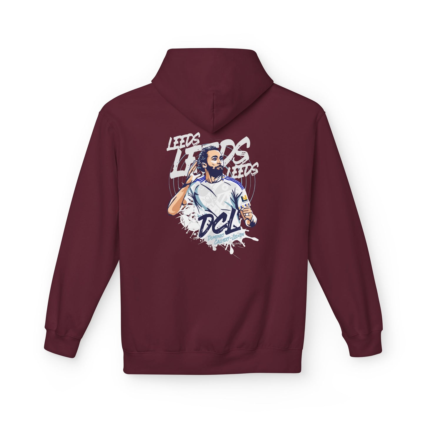 LUFC Softstyle Fleece Hoodie “LEEDS:  Dominic Calvert-Lewin” Midweight  Unisex - Lufcnews.co.uk