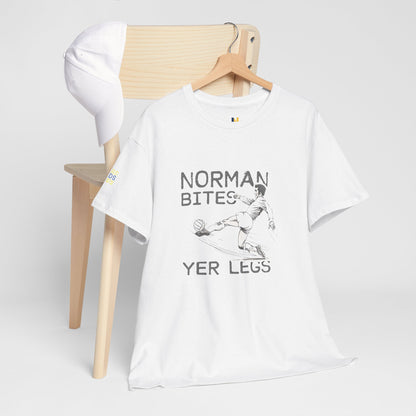 LUFC “Norman Bites Yer Legs” Tee:  Unisex Heavy Cotton Edition