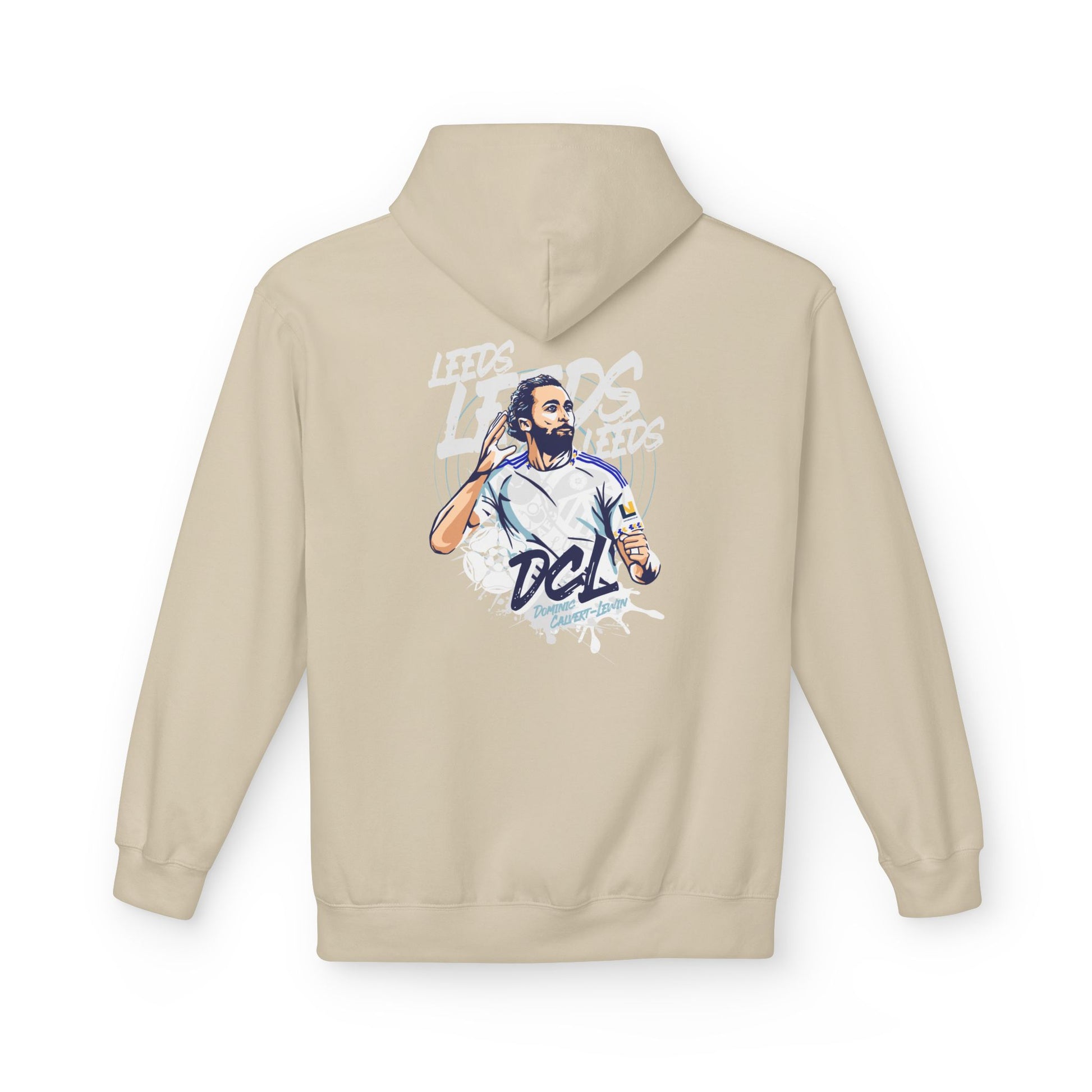 LUFC Softstyle Fleece Hoodie “LEEDS:  Dominic Calvert-Lewin” Midweight  Unisex - Lufcnews.co.uk