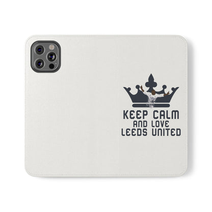Funda para teléfono con tapa - Mantenga la calma y ame al Leeds United