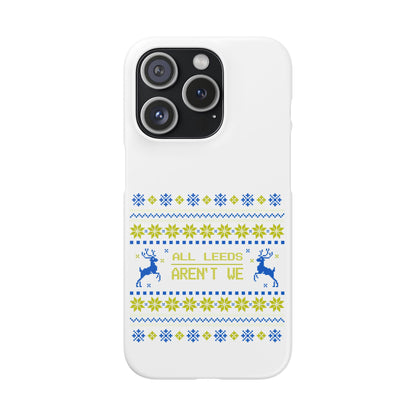 LUFC "All Leeds Aren't We" Blue &  Yellow Emblem Snap Case:  Christmas Edition