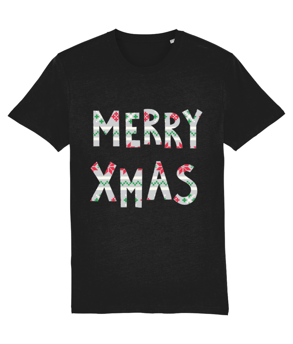 Merry Xmas Red and White T-shirt Men