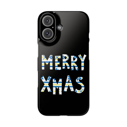 Leeds United "Merry Xmas" Blue &  Yellow Emblem Snap Case:  Christmas Edition