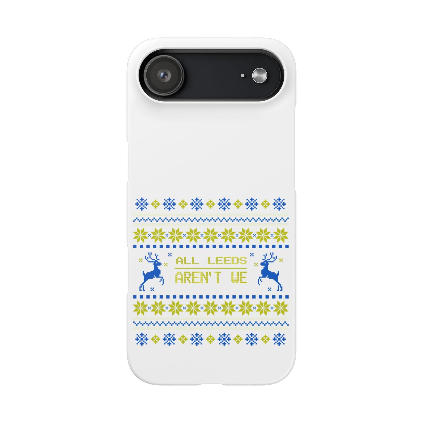 LUFC "All Leeds Aren't We" Blue &  Yellow Emblem Snap Case:  Christmas Edition