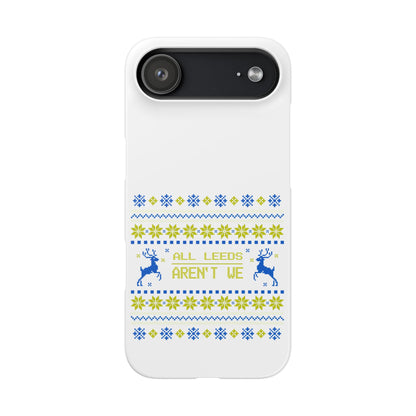 LUFC "All Leeds Aren't We" Blue &  Yellow Emblem Snap Case:  Christmas Edition
