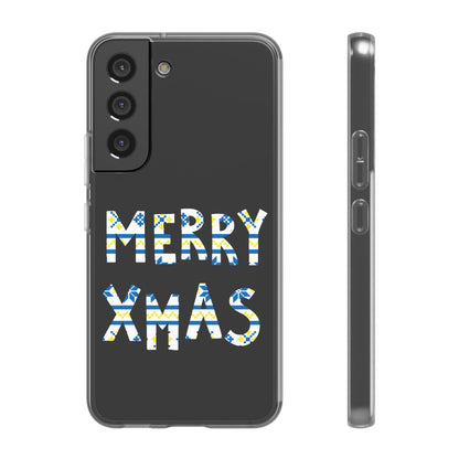 LUFC 'MERRY XMAS' Retro Football  Flexi Case: Christmas Edition