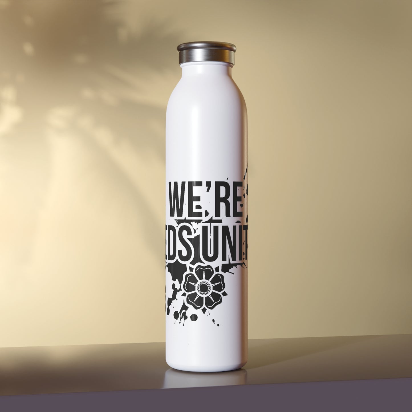 LUFC “We’re Leeds United” Slim  Water Bottle: Iconic Club Design for  True Supporters
