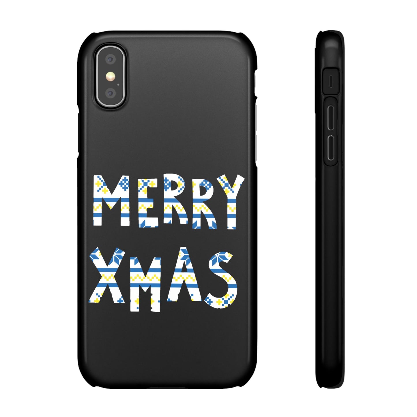 Leeds United "Merry Xmas" Blue &  Yellow Emblem Snap Case:  Christmas Edition