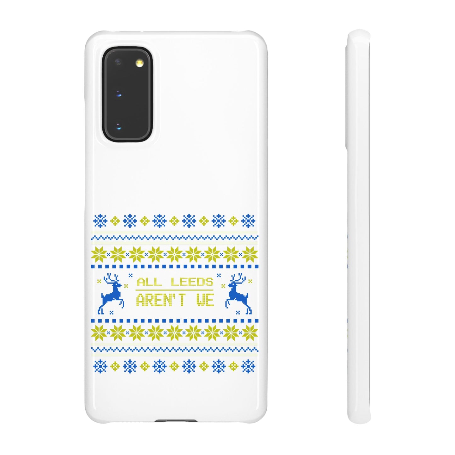 LUFC "All Leeds Aren't We" Blue &  Yellow Emblem Snap Case:  Christmas Edition