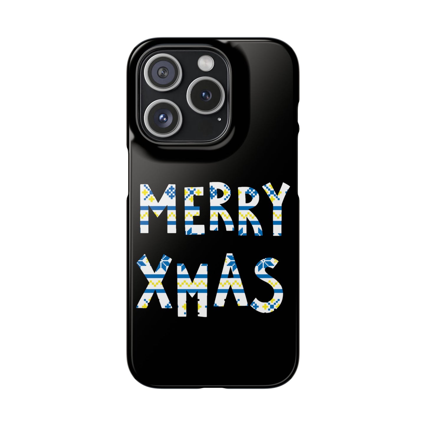 Leeds United "Merry Xmas" Blue &  Yellow Emblem Snap Case:  Christmas Edition