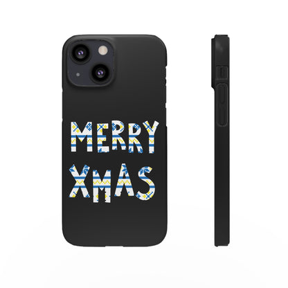 Leeds United "Merry Xmas" Blue &  Yellow Emblem Snap Case:  Christmas Edition