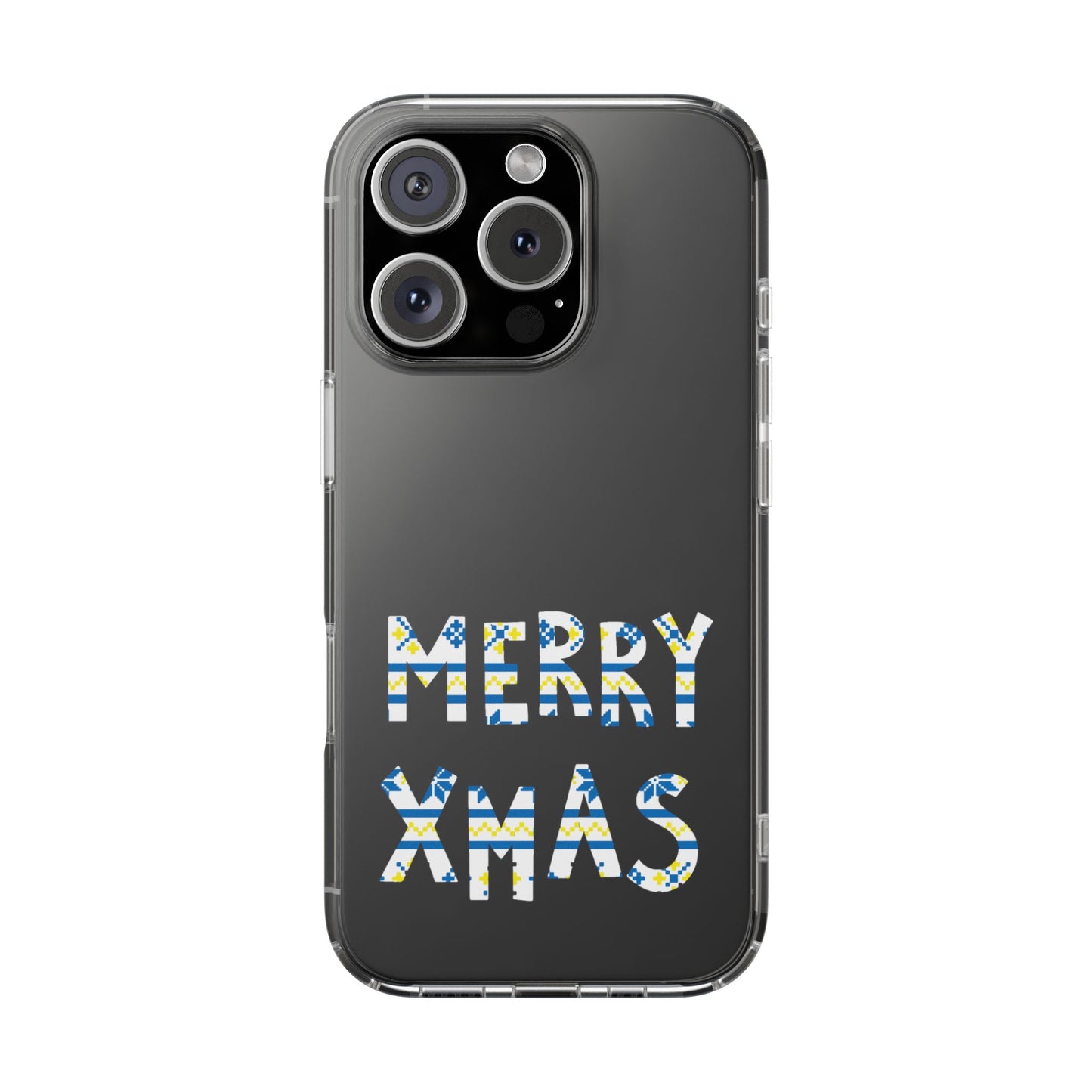 Leeds United "MERRY XMAS" Clear  Impact-Resistant Case: Christmas  Edition