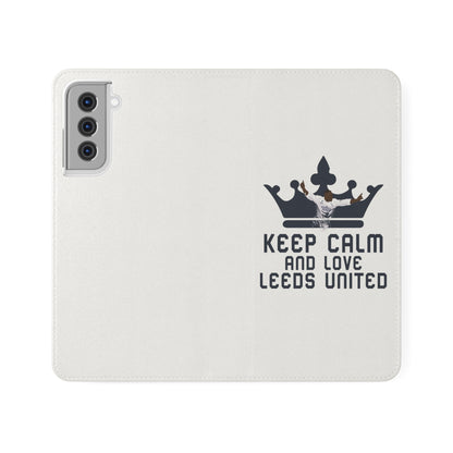 Funda para teléfono con tapa - Mantenga la calma y ame al Leeds United