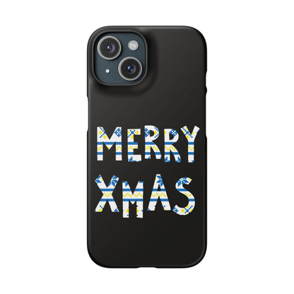 Leeds United "Merry Xmas" Blue &  Yellow Emblem Snap Case:  Christmas Edition
