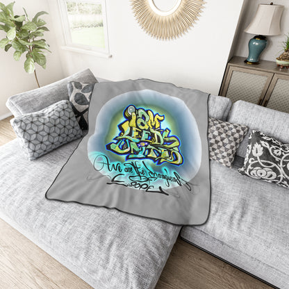 LUFC “Leeds United Graffiti”  Polyester Fleece Blanket: Bold Fan  Art Design