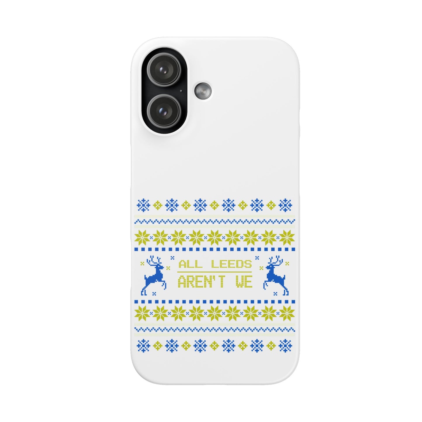 LUFC "All Leeds Aren't We" Blue &  Yellow Emblem Snap Case:  Christmas Edition