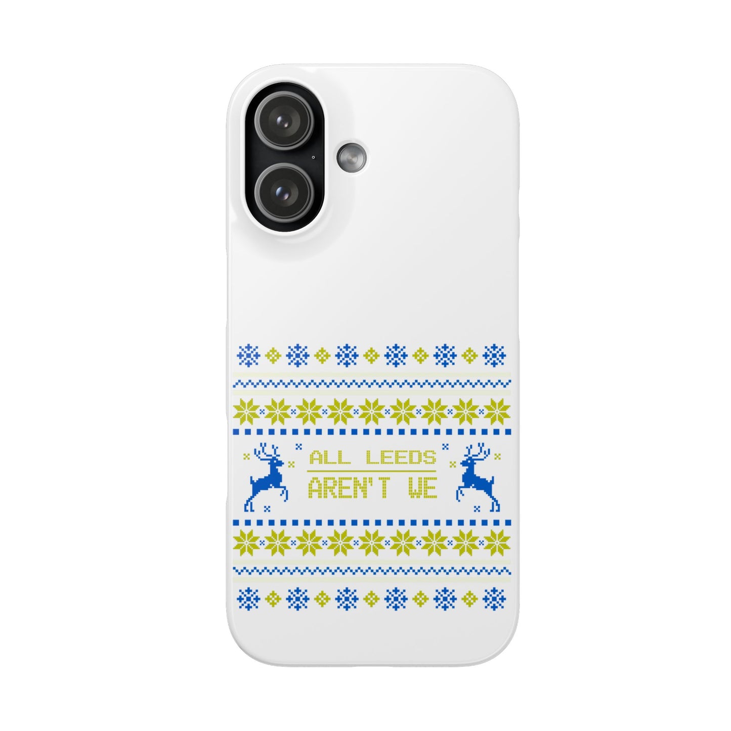 LUFC "All Leeds Aren't We" Blue &  Yellow Emblem Snap Case:  Christmas Edition