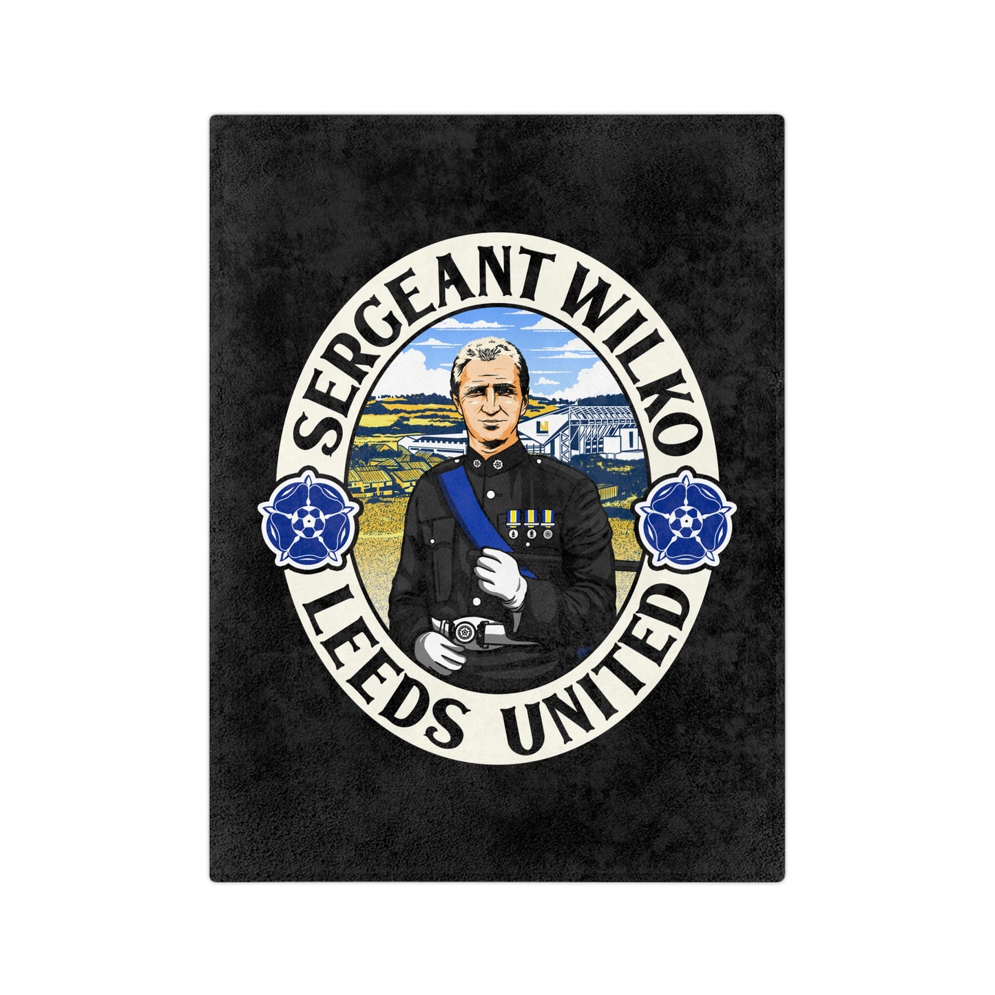 LUFC “Sergeant Wilko” Velveteen  Sports Blanket: Iconic Leeds United  Tribute Design