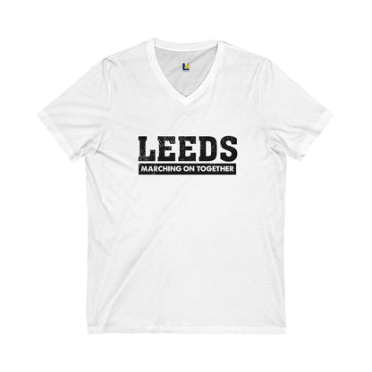 Leeds “Marching On Together”  V-Neck Tee: Unisex Fan Edition