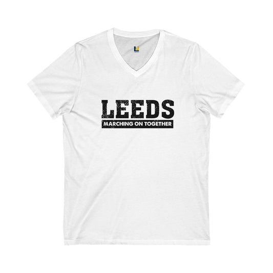 Leeds “Marching On Together”  V-Neck Tee: Unisex Fan Edition