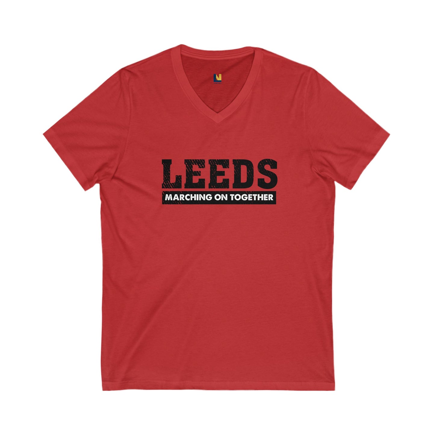 Leeds “Marching On Together”  V-Neck Tee: Unisex Fan Edition