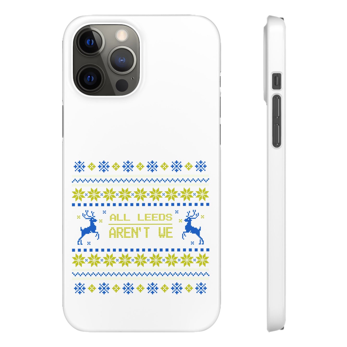 LUFC "All Leeds Aren't We" Blue &  Yellow Emblem Snap Case:  Christmas Edition