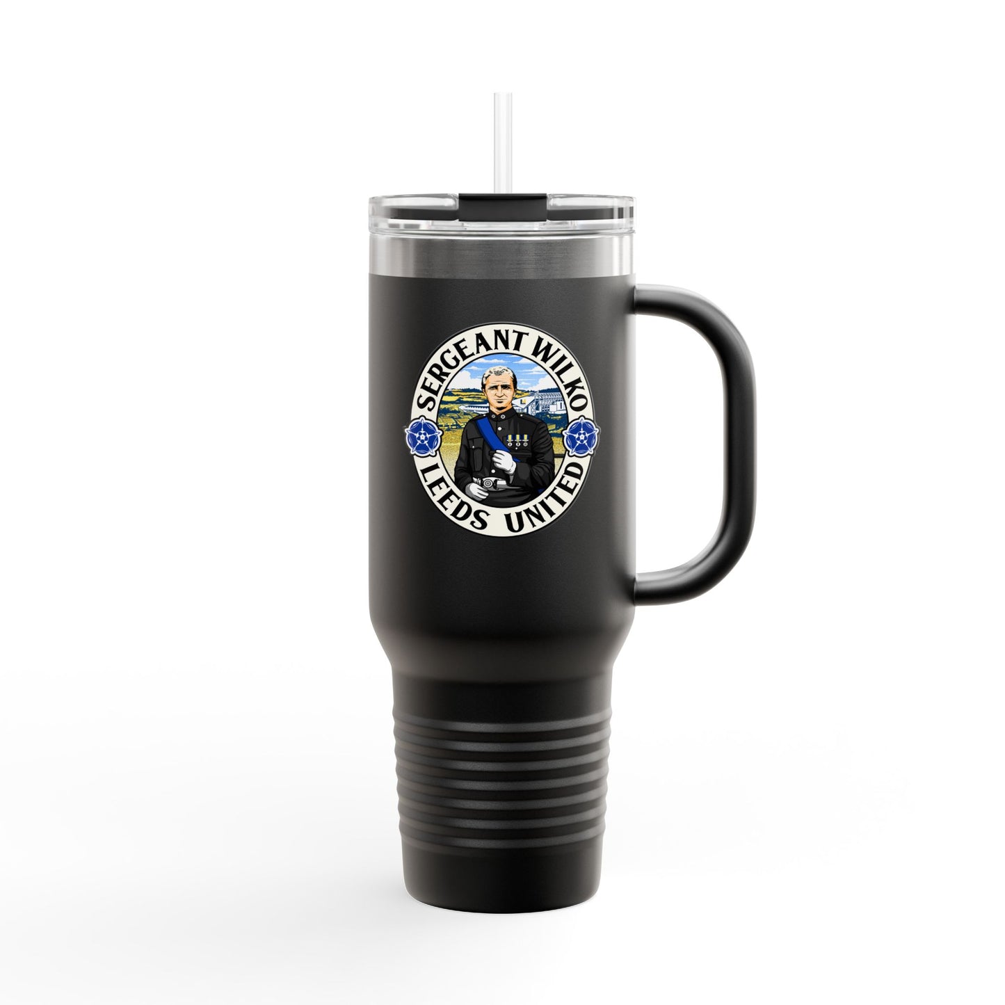 LUFC “Sergeant Wilko” 40oz  Insulated Travel Mug: Leeds United  Tribute Design