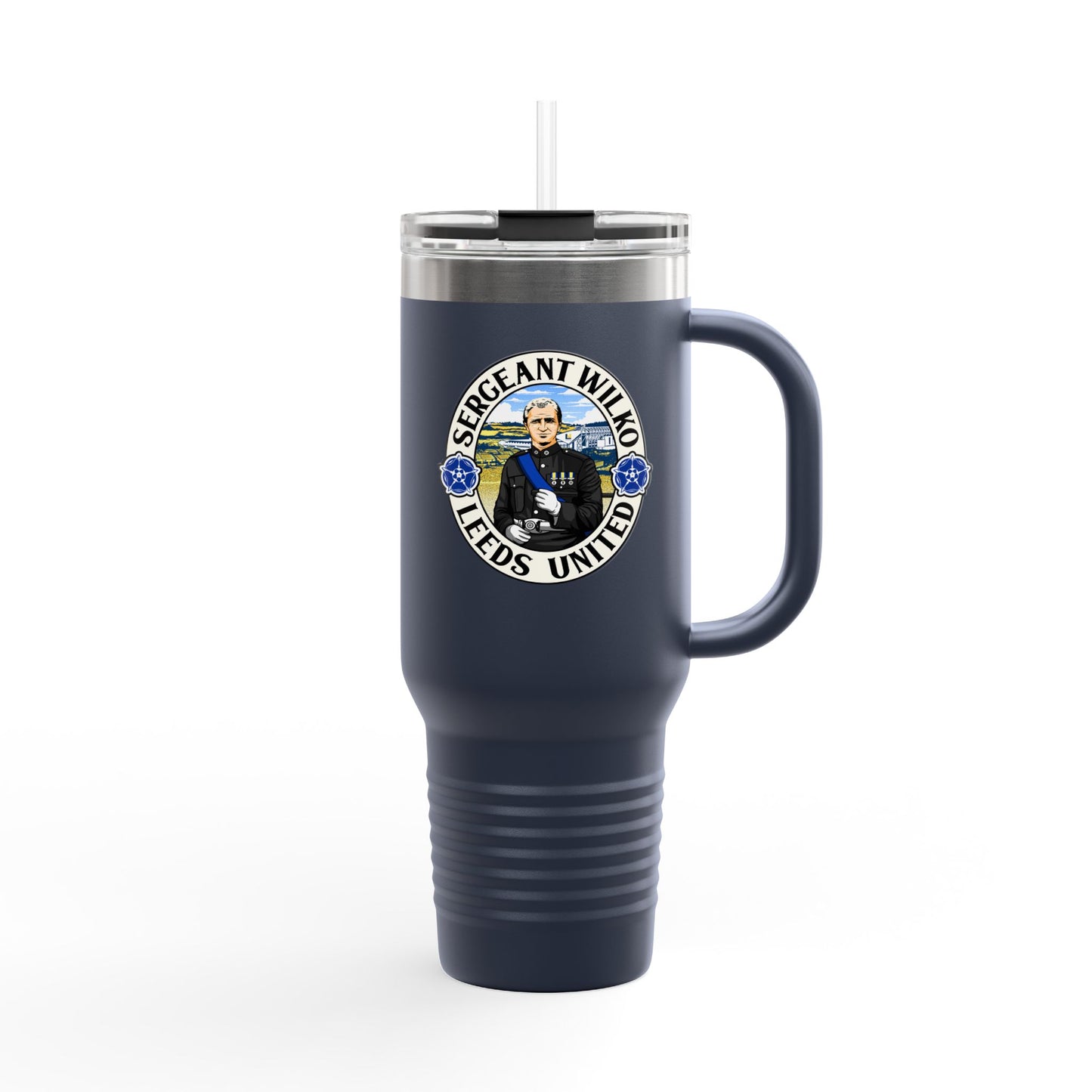LUFC “Sergeant Wilko” 40oz  Insulated Travel Mug: Leeds United  Tribute Design