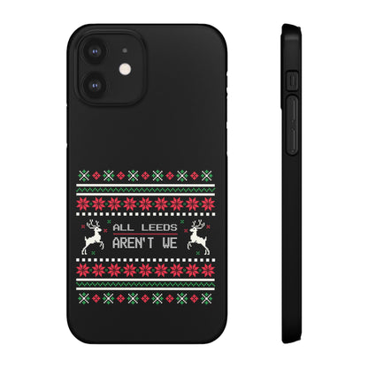 LUFC "All Leeds Aren't We" Red &  Green Emblem Snap Case: Christmas  Edition