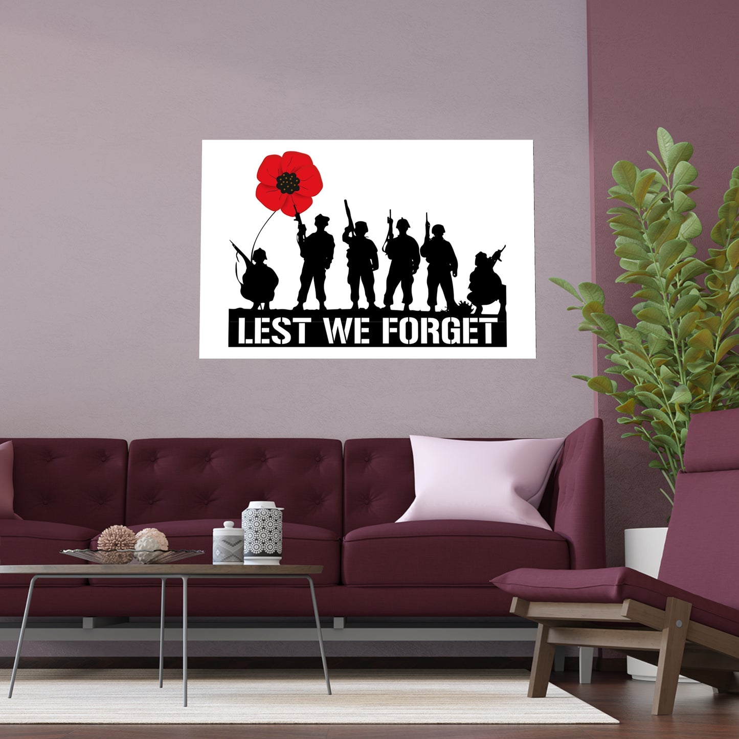 LUFC “Lest We Forget” Silk Poster:  Tribute Leeds United Wall Art