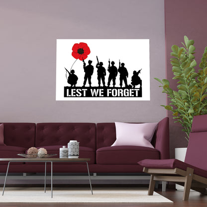 LUFC “Lest We Forget” Silk Poster:  Tribute Leeds United Wall Art