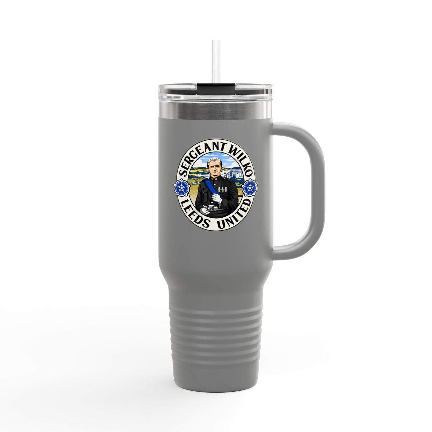 LUFC “Sergeant Wilko” 40oz  Insulated Travel Mug: Leeds United  Tribute Design