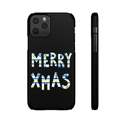 Leeds United "Merry Xmas" Blue &  Yellow Emblem Snap Case:  Christmas Edition