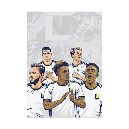 Leeds United Players Cartoon Poster