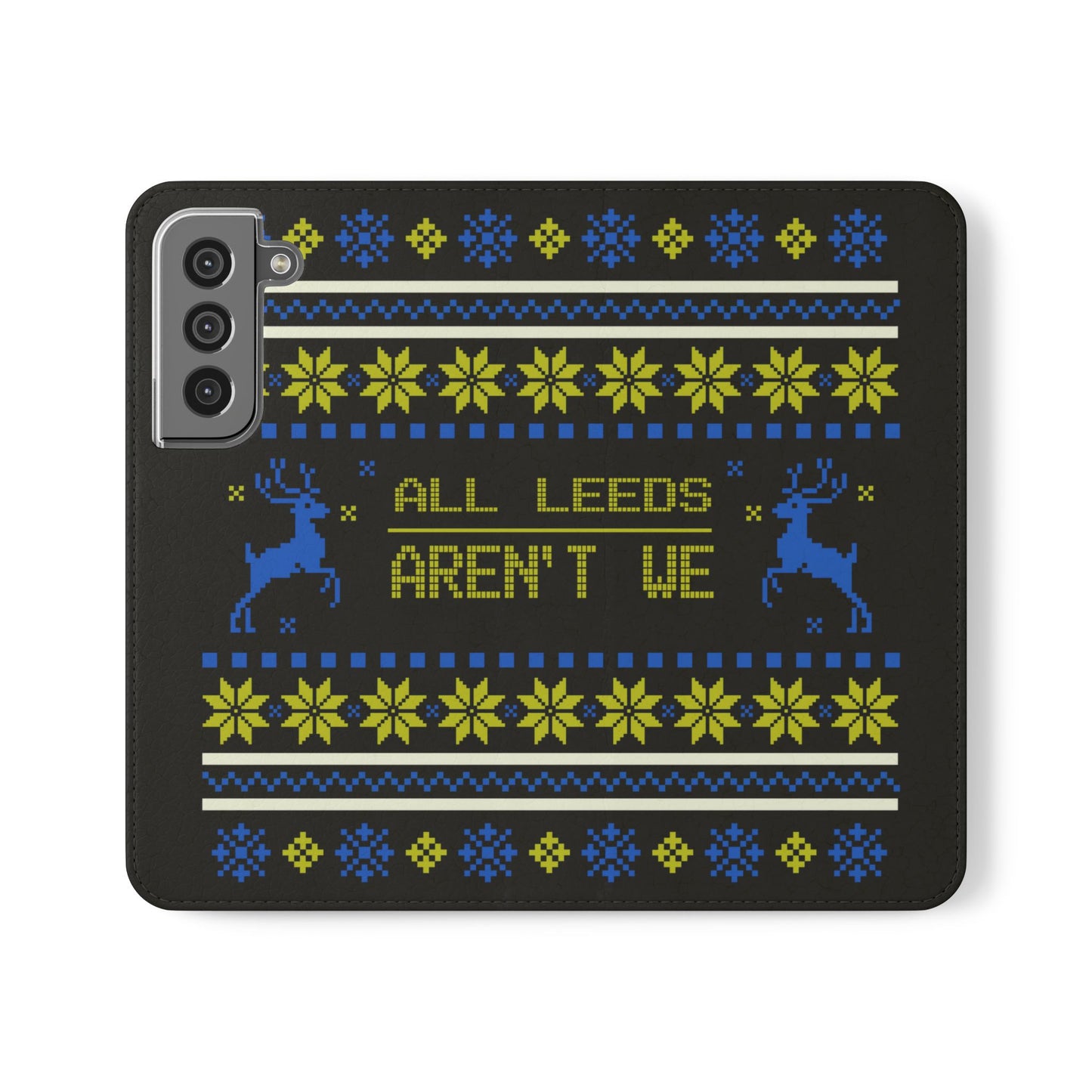 LUFC "All Leeds Aren't We" Flip Case  Phone Wallet: Christmas Edition