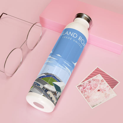 LUFC “Elland Road” Slim Insulated  Water Bottle: Sleek 20oz Travel Flask  for True Leeds Fans