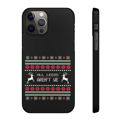 LUFC "All Leeds Aren't We" Red &  Green Emblem Snap Case: Christmas  Edition