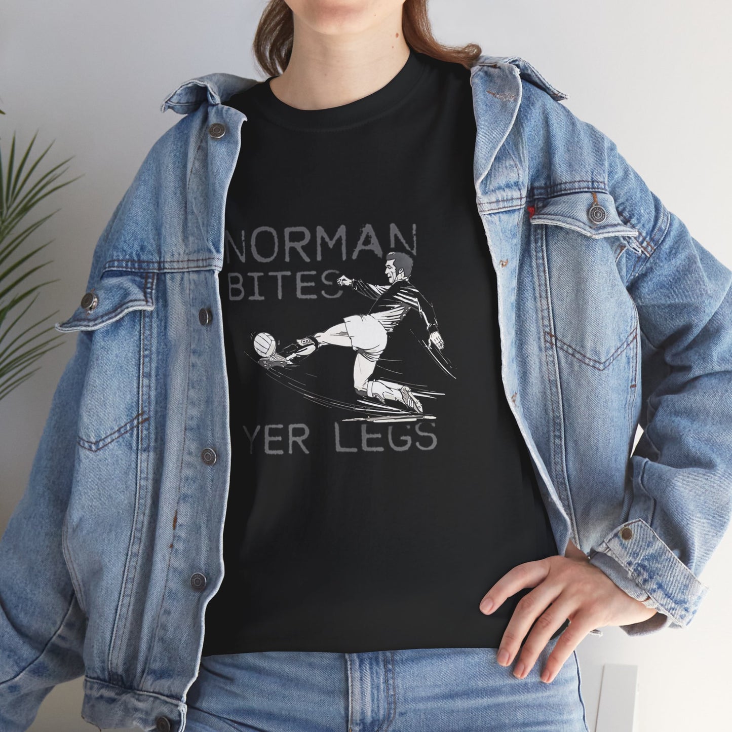 LUFC “Norman Bites Yer Legs” Tee:  Unisex Heavy Cotton Edition