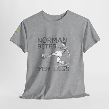 LUFC “Norman Bites Yer Legs” Tee:  Unisex Heavy Cotton Edition