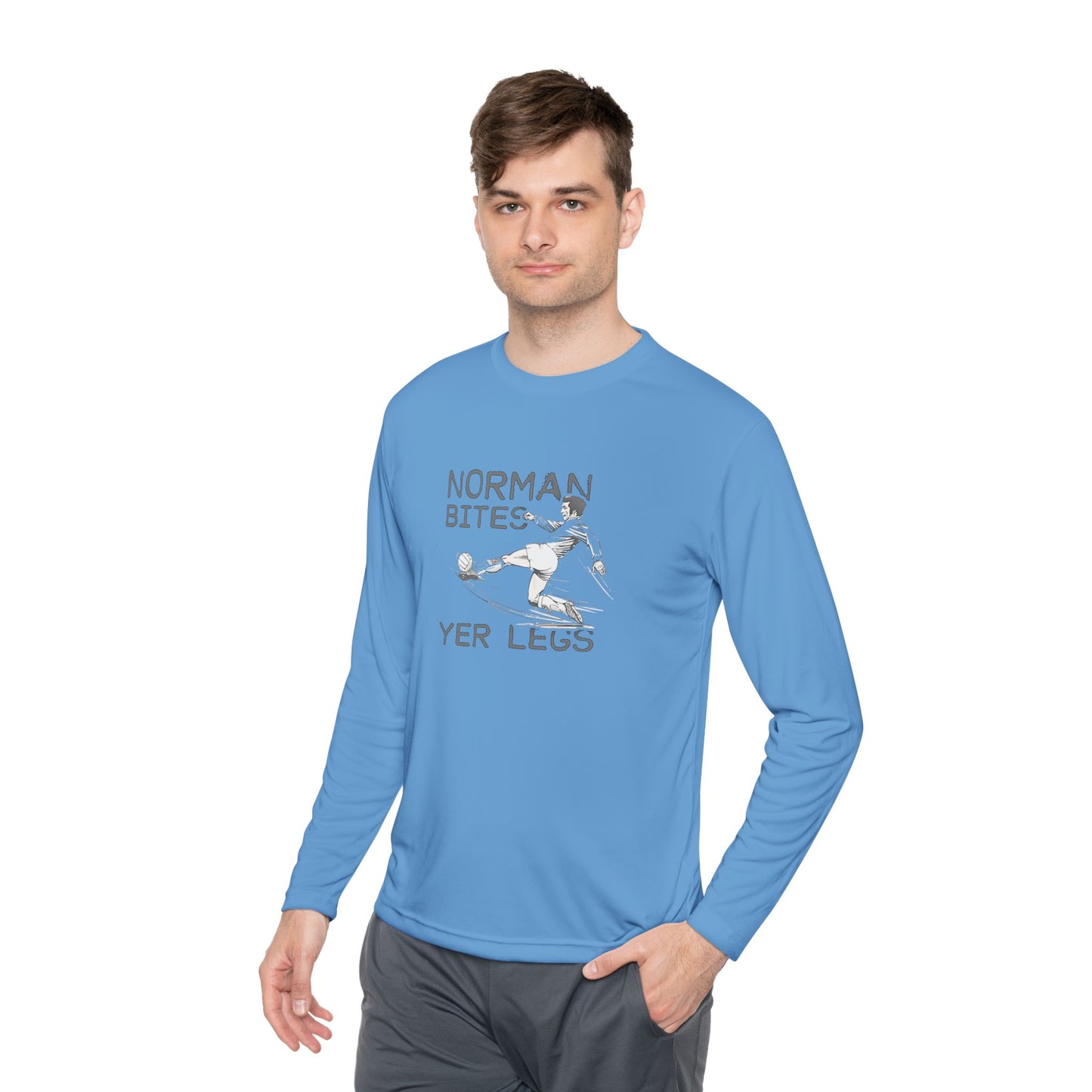 LUFC “Norman Bites Yer Legs” Long Sleeve T-Shirt: Unisex Humor Edition