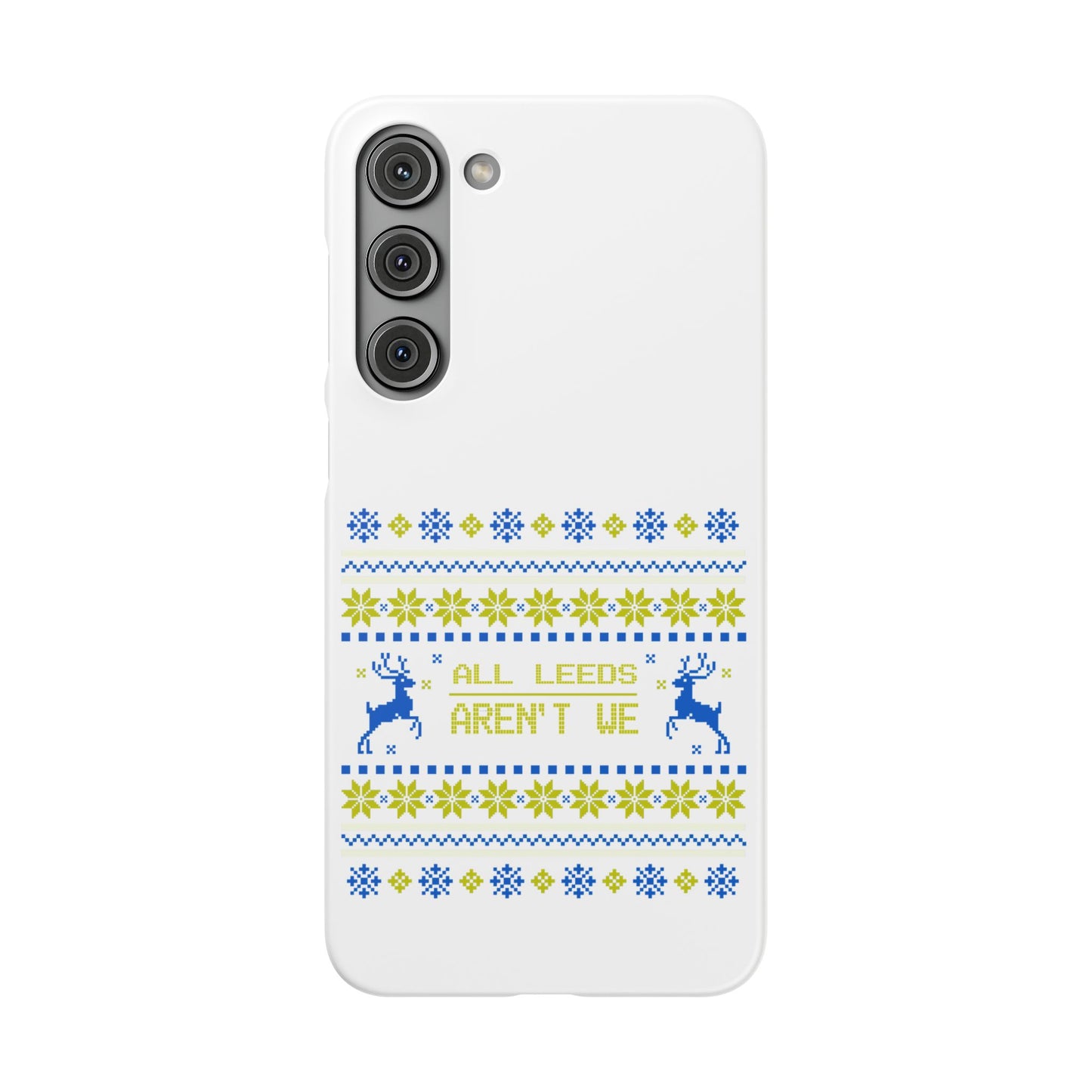 LUFC "All Leeds Aren't We" Blue &  Yellow Emblem Snap Case:  Christmas Edition